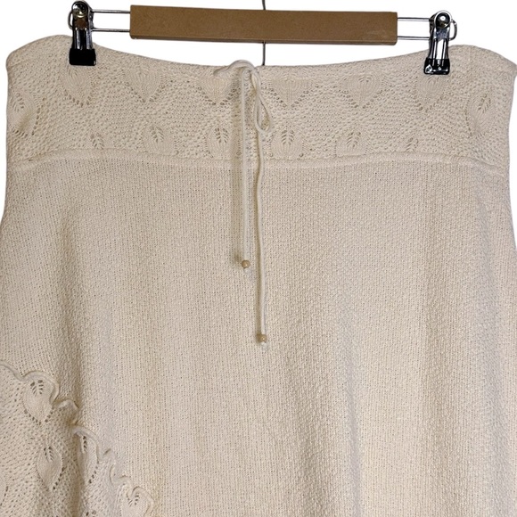 Wandering Sage Ivory Knit‎ Skirt 100% Cotton Peruvian Eco Sound Boho Festival XL - Picture 2 of 10